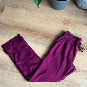 EUC Women's Beyond Scrubs Drawstring Wine Colored Scrub Pants